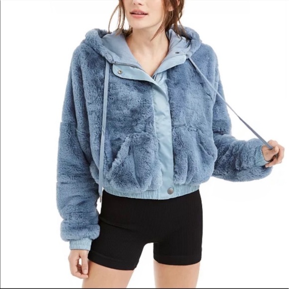 Free People Movement Love It Softly Hoodie Jacket in Blue/Grey NWOT - Picture 3 of 7